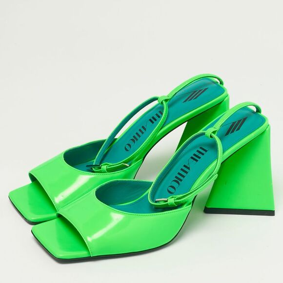 The Attico Green Patent Leather Piper Ankle Strap Sandals Size 40 - Picture 2 of 7